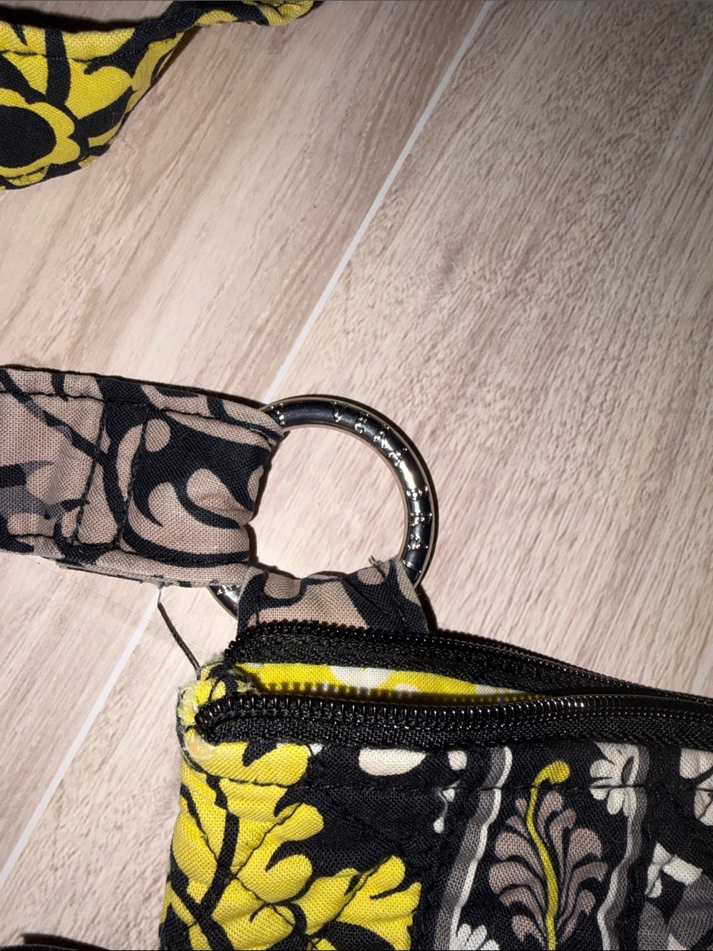 Vera Bradley Black, Yellow & Cream Floral Quilted Crossbody Bag - Picture 4 of 9